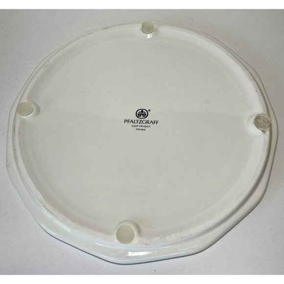Pfaltzgraff Christmas Heritage Tree 8 1/2 Inch Trivet White Round Cheese Tray - Picture 3 of 5